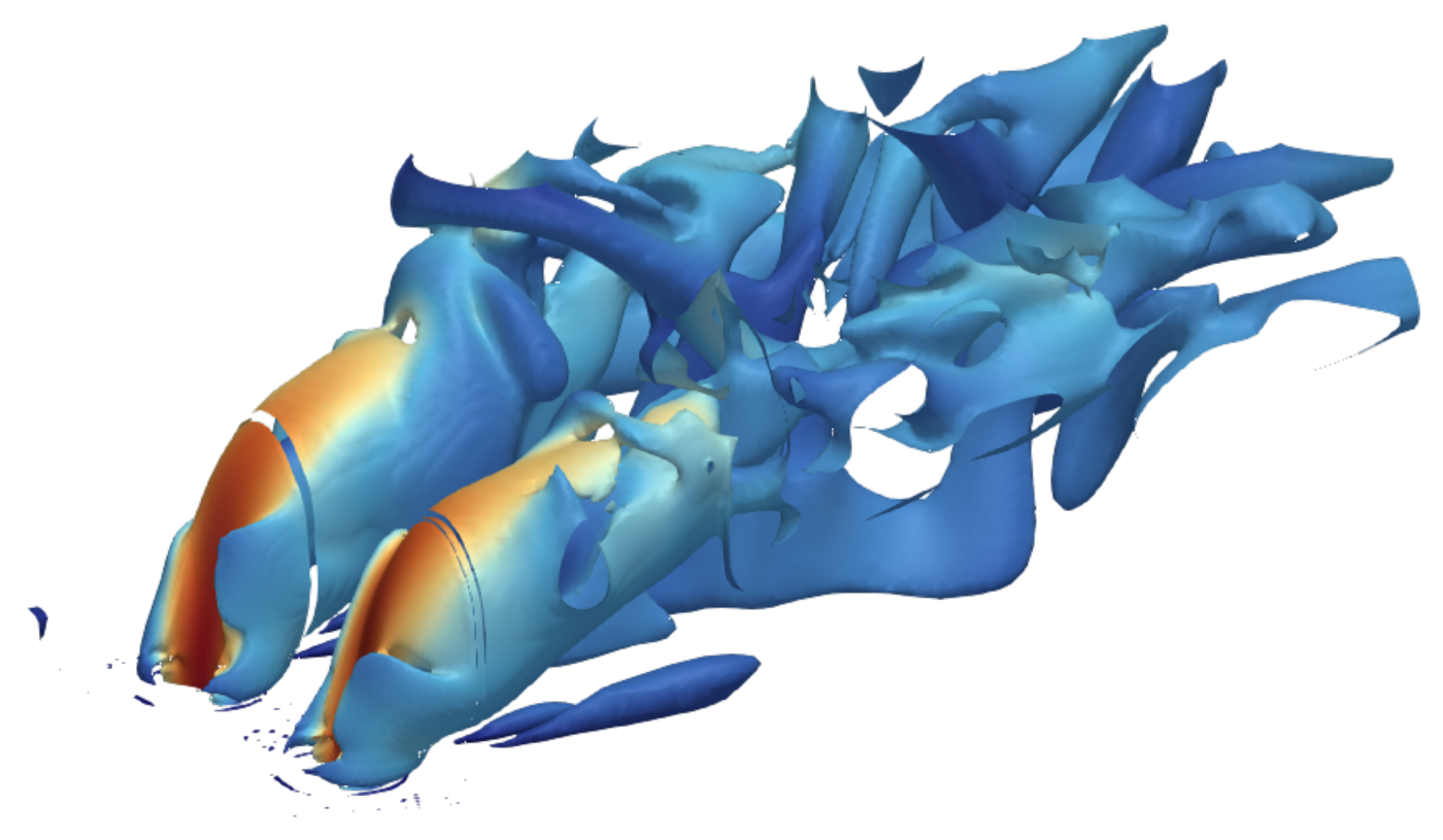 Jet spacing effects on flame structure and CVP interaction in reacting hydrogen jets in crossflow figure